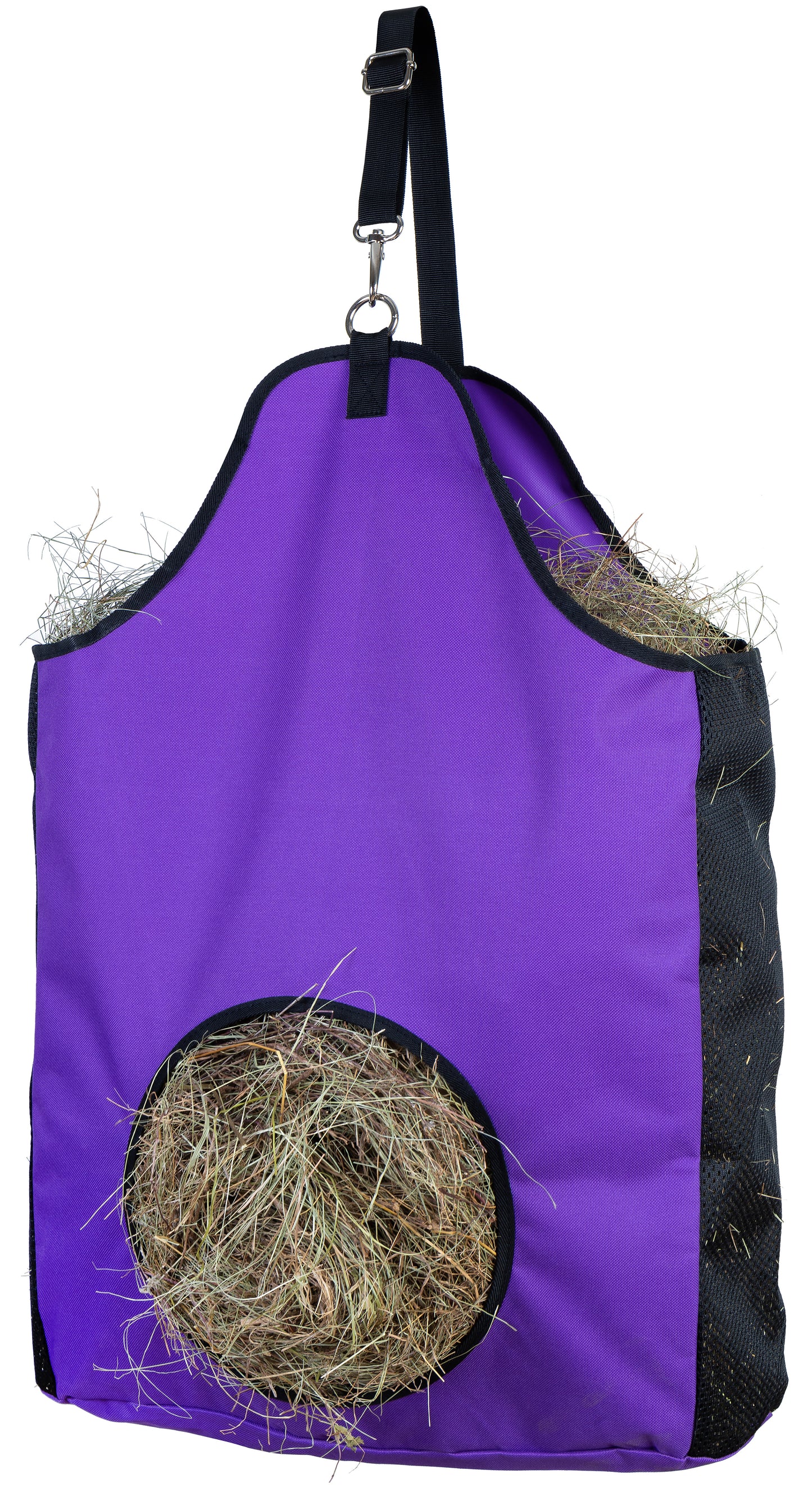 HIRQUITICKE Premium Durable Horse Slow Feed Hay Bag with Metal Snap Fastener and Heavy Adjustable Strap